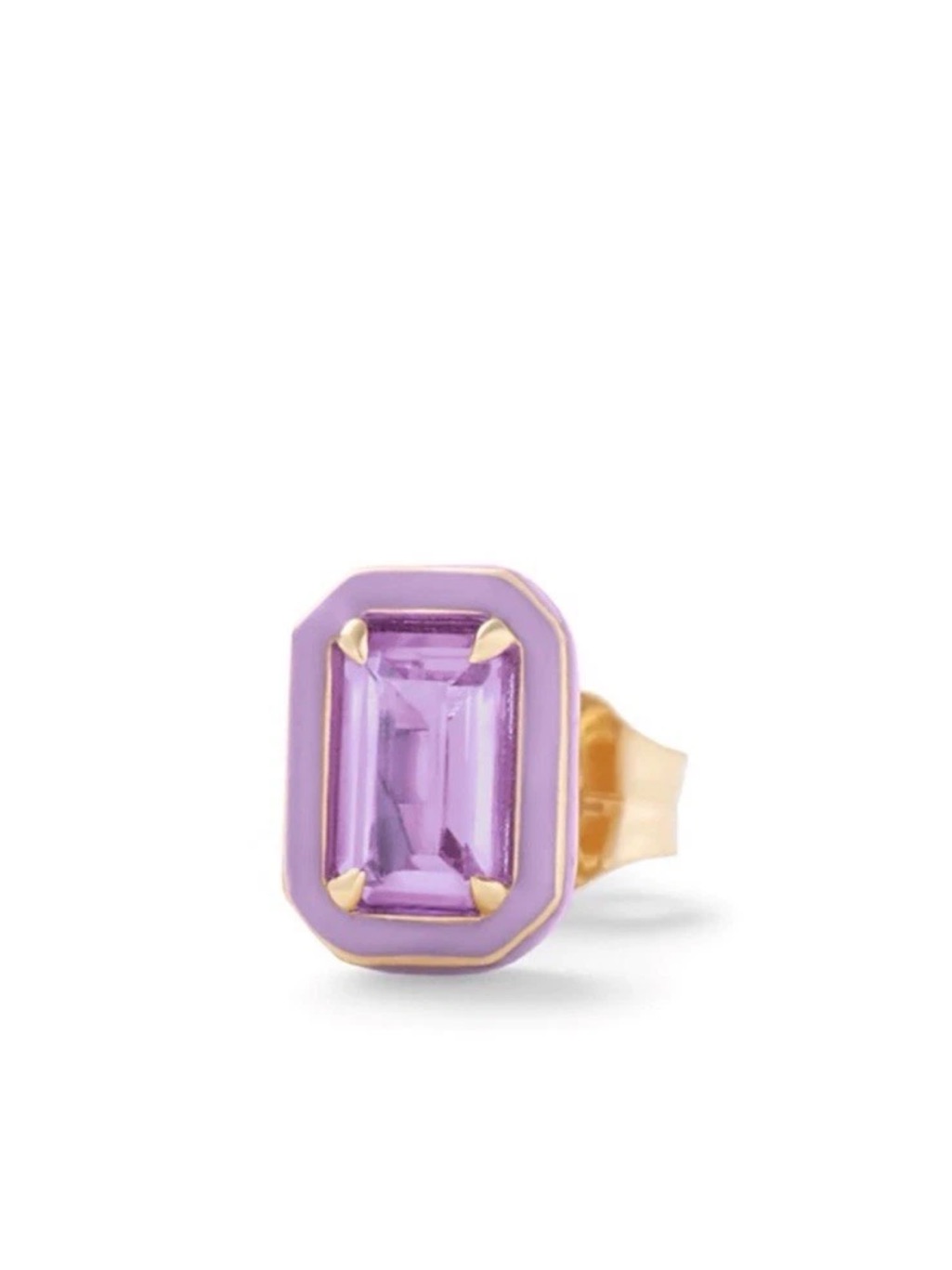 Mini Rectangular Cocktail Amethyst Studs (Pair)